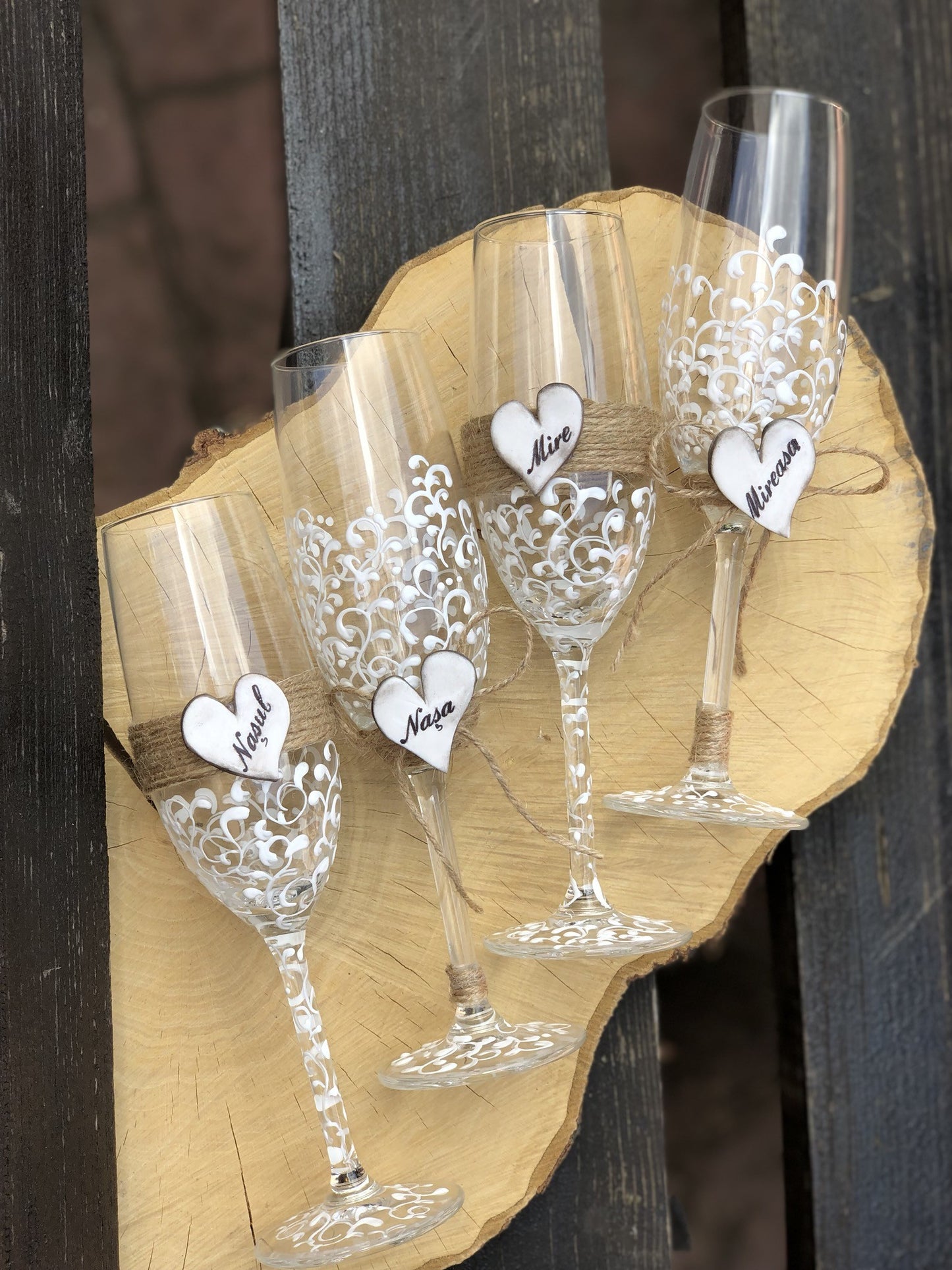 Set Pahare miri-nași rustic