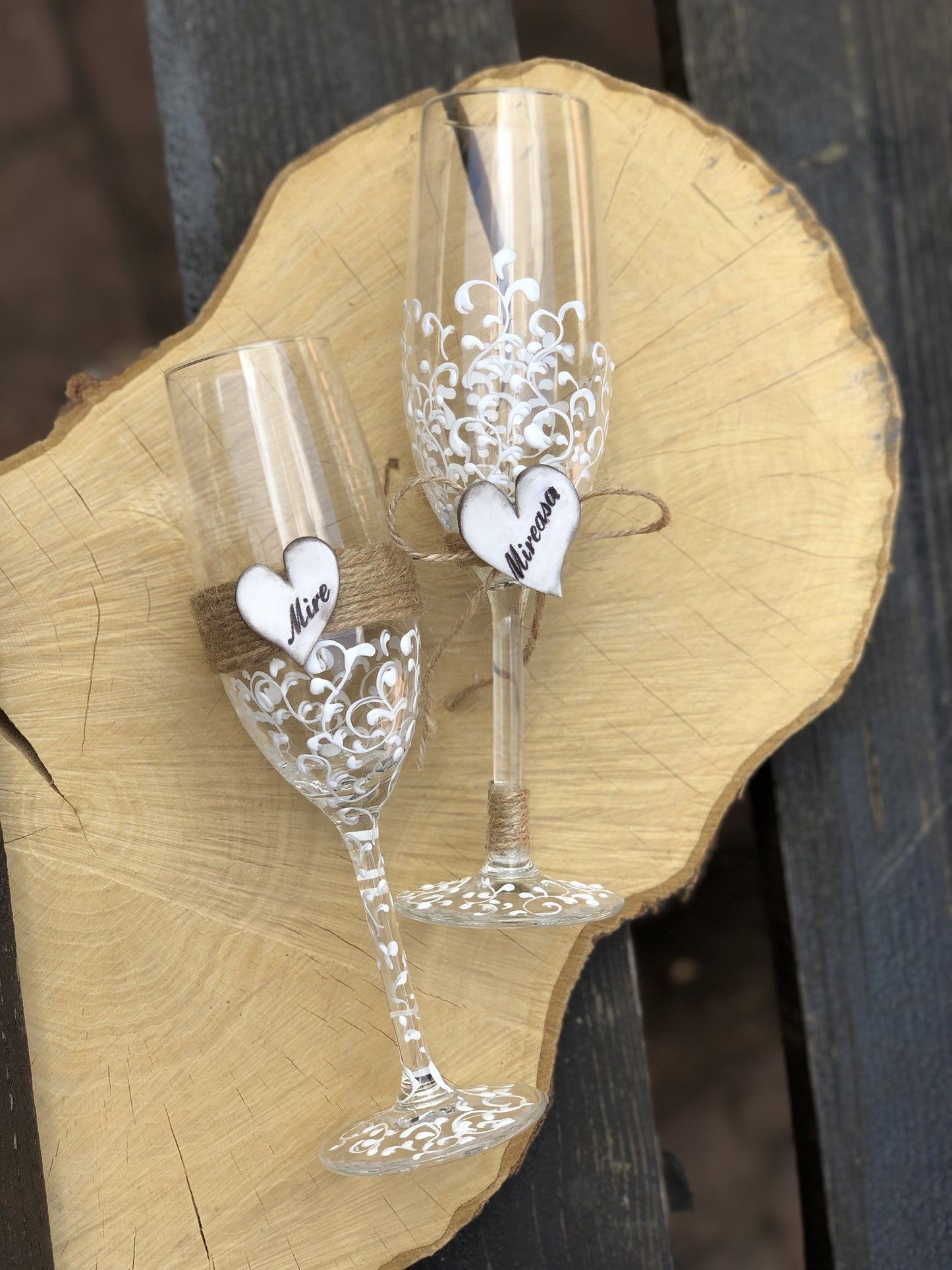 Set Pahare miri-nași rustic