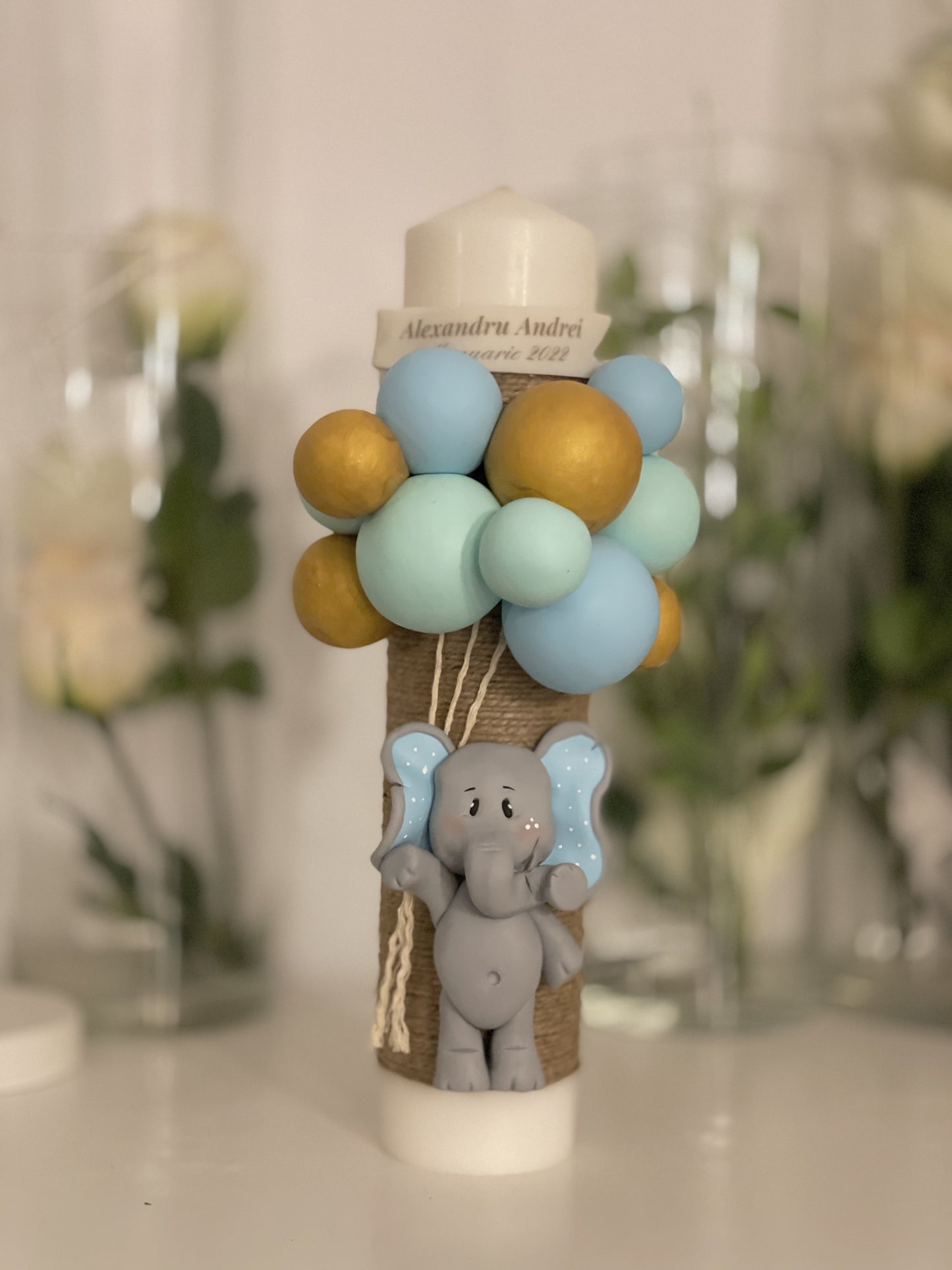 Lumanare botez Elefant