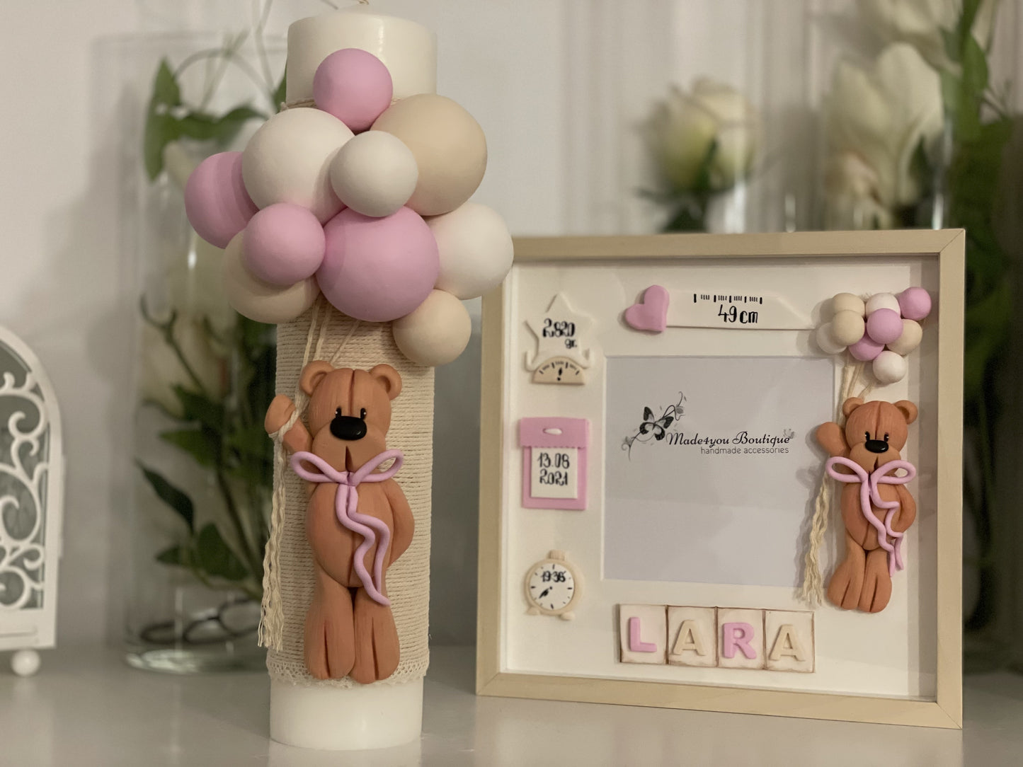 Set botez Ursuleț roz