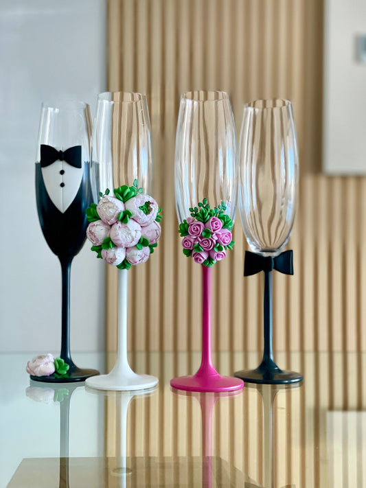 Set pahare Bujor Rose