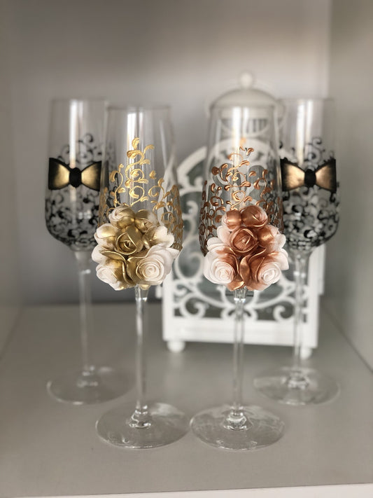 Set Pahare miri-nași Gold