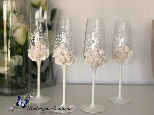 Set Pahare miri-nași White