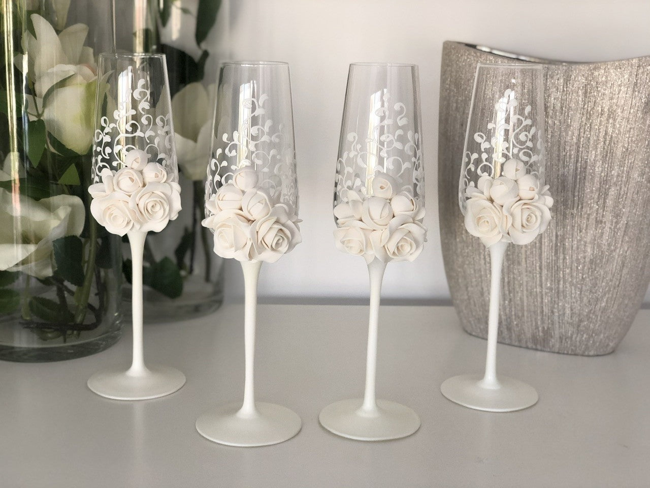 Set Pahare miri-nași White