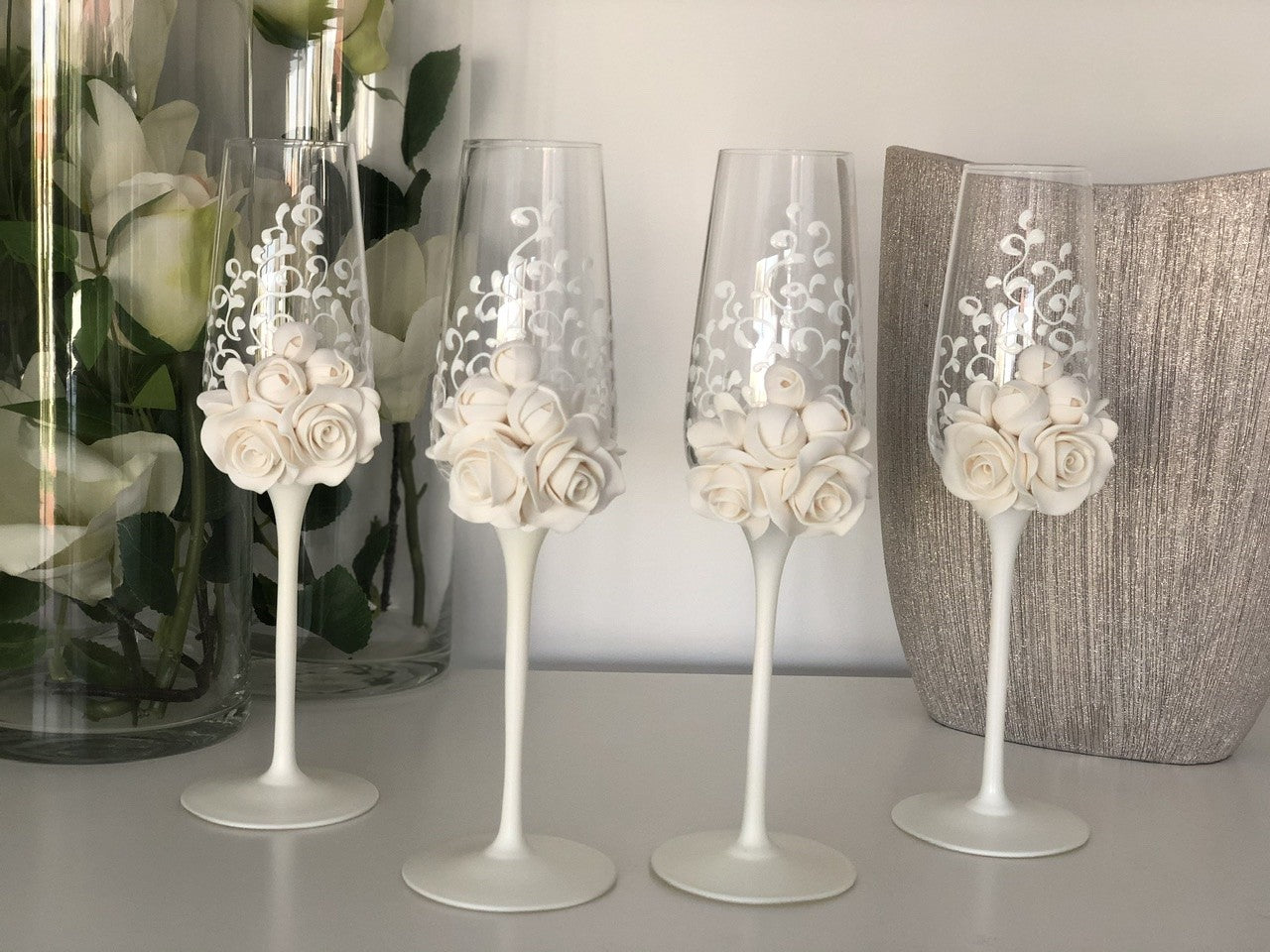 Set Pahare miri-nași White