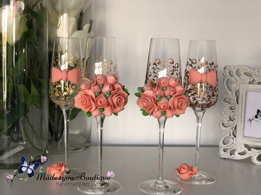 Set Pahare miri-nași peach
