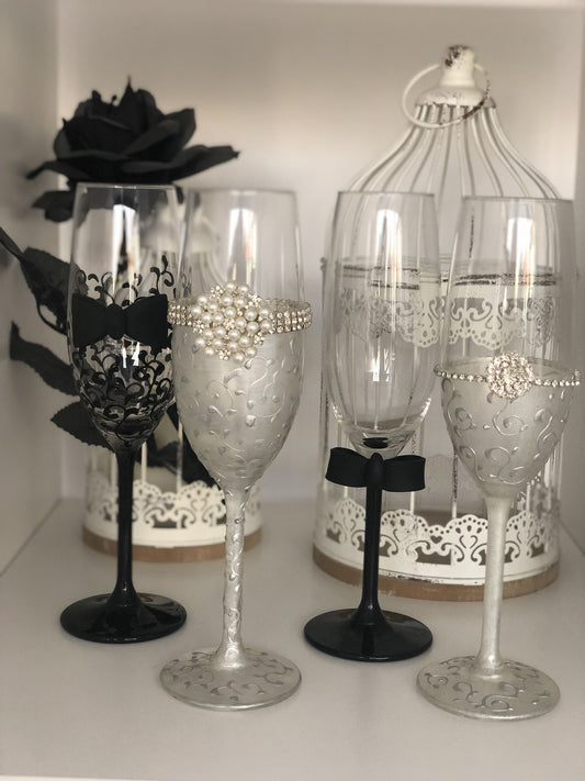 Set Pahare miri-nași cristal