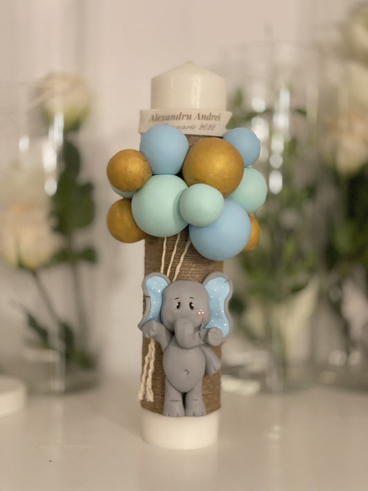 Lumanare botez Elefant